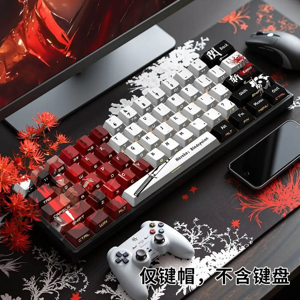 129 キーアニメキーキャップサイドプリント半透明キー PBT キーキャップ Chreey キーキャップダイサブメカニカルキーボードキャップ 64/68/71/108 用