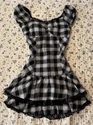 Vestido corto de encaje sin mangas para mujer, de estilo Vintage traje Sexy, gótico, Punk, Harajuku, Y2k, moda coreana, 2024