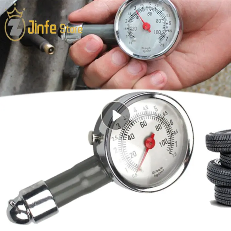 Deflatable Tire Gauge Measuring Range 0-500 Metal Material Visible Kilograms Long Life High Precision Boxed Tire Pressure Gauge