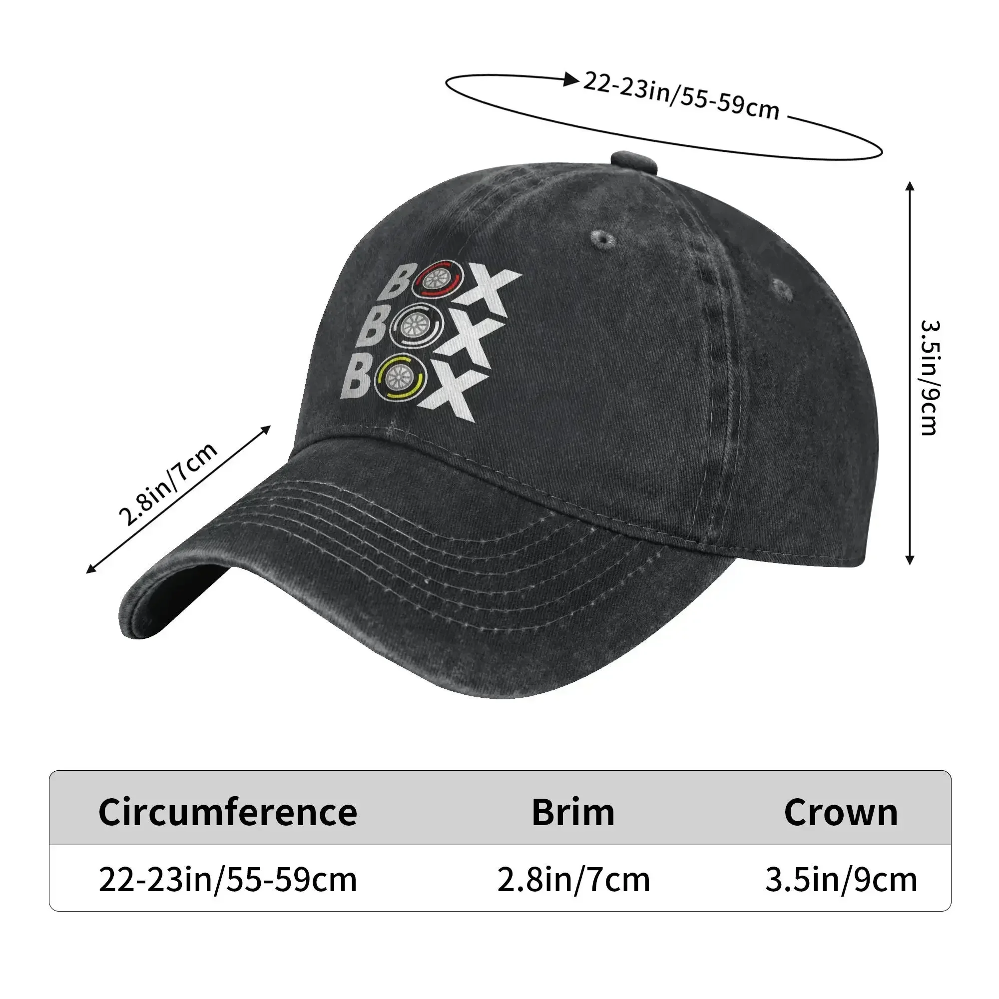 Unisex Box Box Box Car Racing Print Hat Vintage Distressed Denim  Baseball Cap Adjustable