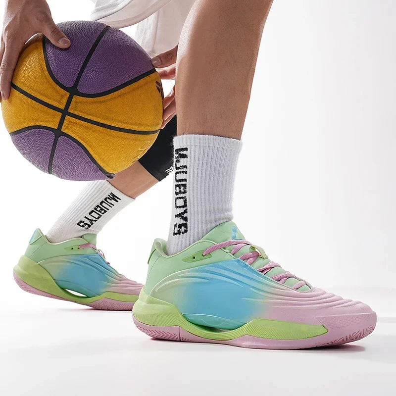 คุณภาพสูงผู้ชายรองเท้าบาสเก็ตบอลสําหรับผู้หญิงหนังบาสเกตบอลรองเท้าผ้าใบผู้ชายกลางแจ้งยาง Anti SLIP กีฬารองเท้าชาย
