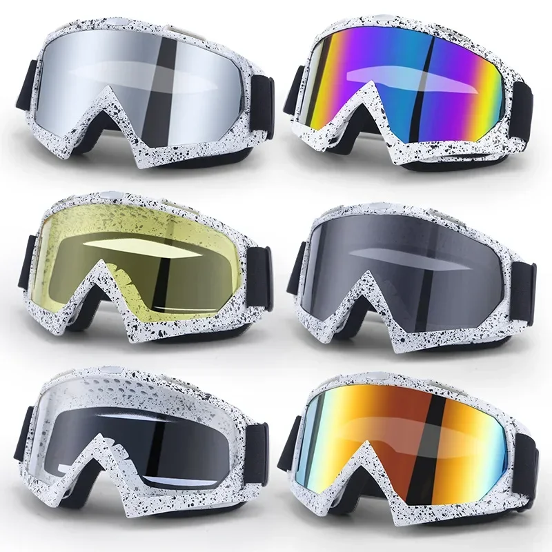 Taktische Reitbrille, staubdichte, bruchsichere Windmaske für Motocross-Schneemobile, Unisex-Retro-Brille mit vollständiger Abdeckung