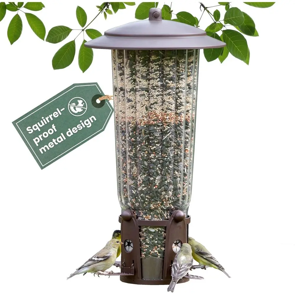 

Large Capacity 4LB Weighted Perch Bird Feeder with Squirrel Baffle
