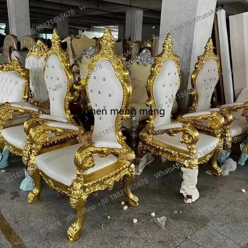 F150 classic cheap wedding royal throne chair gold for bride and groom, event party queen king throne chair view 4