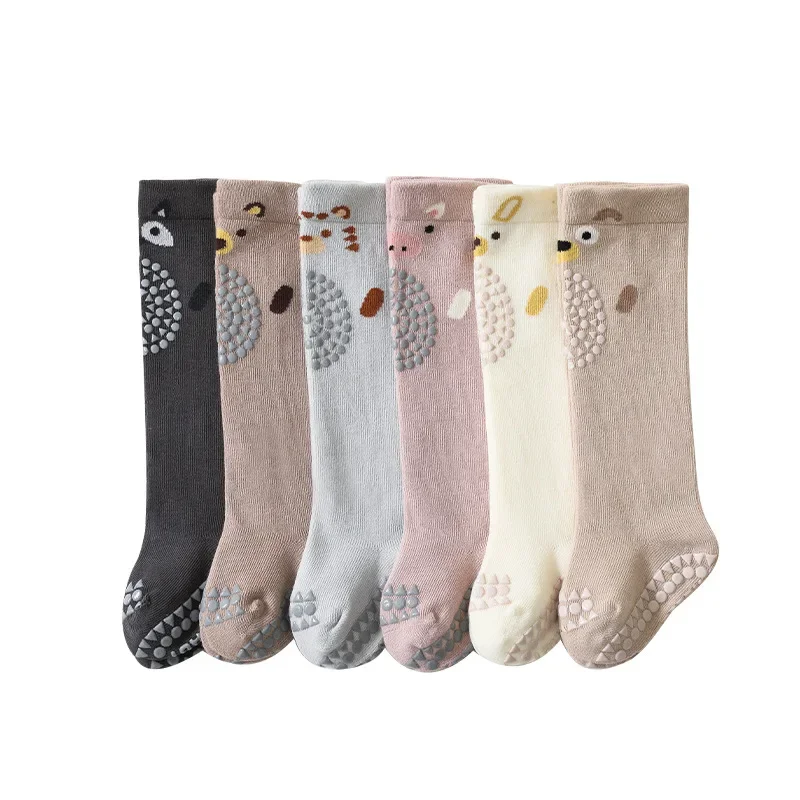 Baby Knee High Crawling Socks Toddler Kids Safety Knee Pad Protector Cartoon Long Socks Newborn Baby Items Accessories