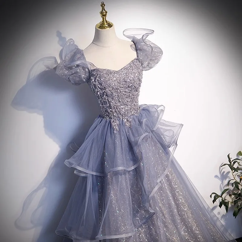 N11150 Abito da sera alla moda per donne eleganti Abiti da ballo Dolce memoria Maniche corte Lunghezza pavimento Abiti per occasioni speciali