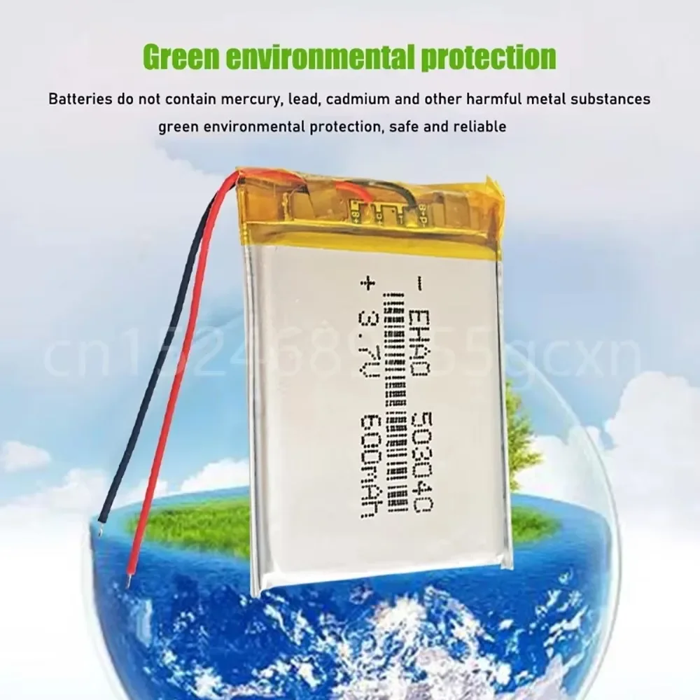 Células Lipo de 3,7 V 503040   Batería recargable de polímero de litio de 600mah para MP3 MP4 MP5 GPS auriculares Bluetooth DVD PDA lámpara LED cámara