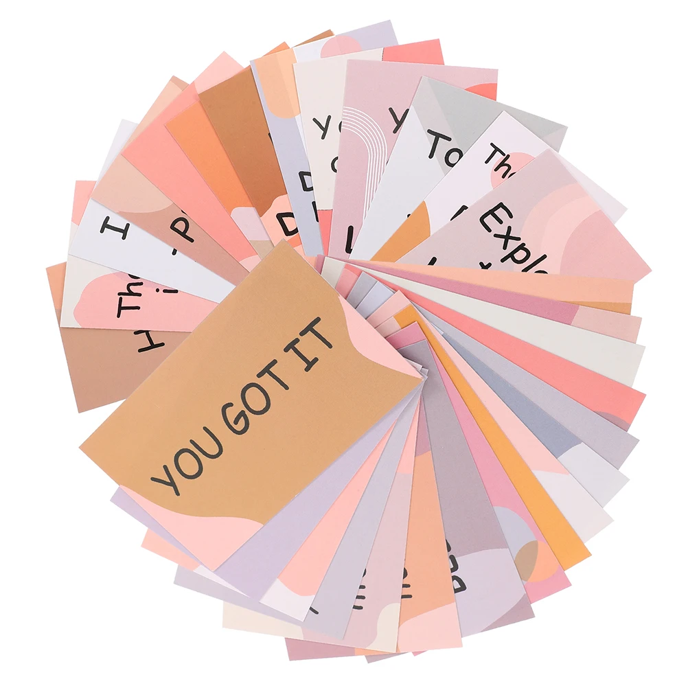 

Motivational Cards 2 Sets English Quote Small Teacher Recognition Copper Sheet Students Children