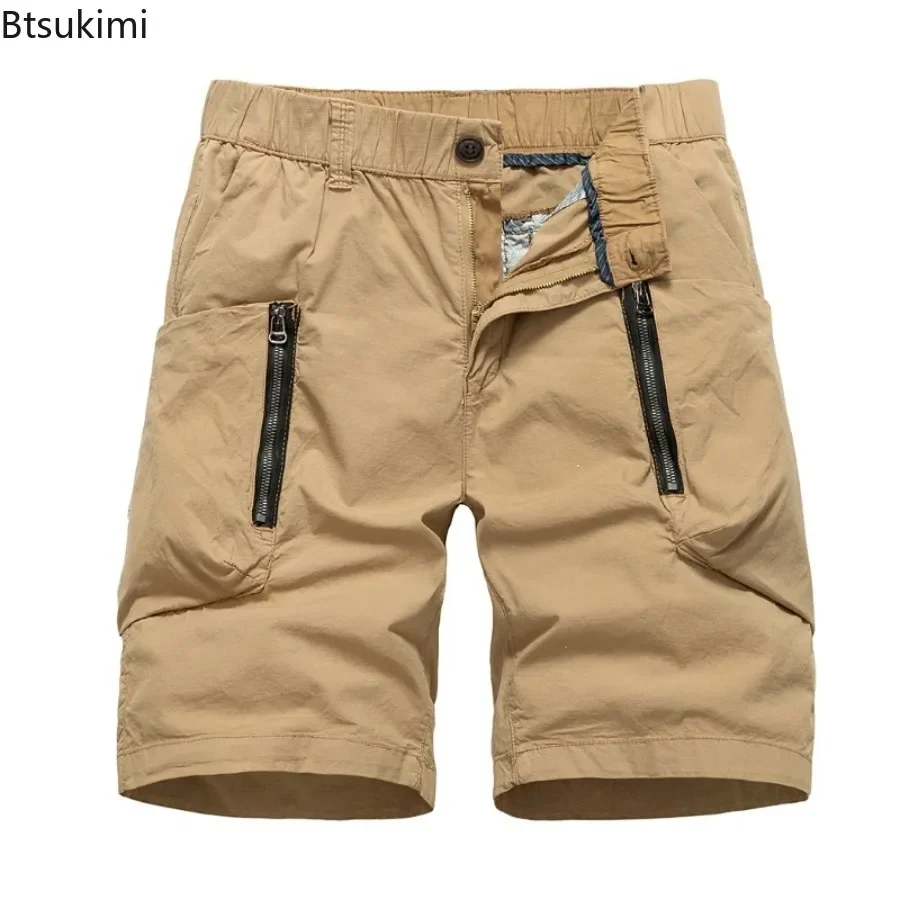 Men's Casual Shorts Summer Military Cargo Short Trousers Cotton Loose Sweatpants Men Fashion Solid Multi-pockets Tactical Shorts