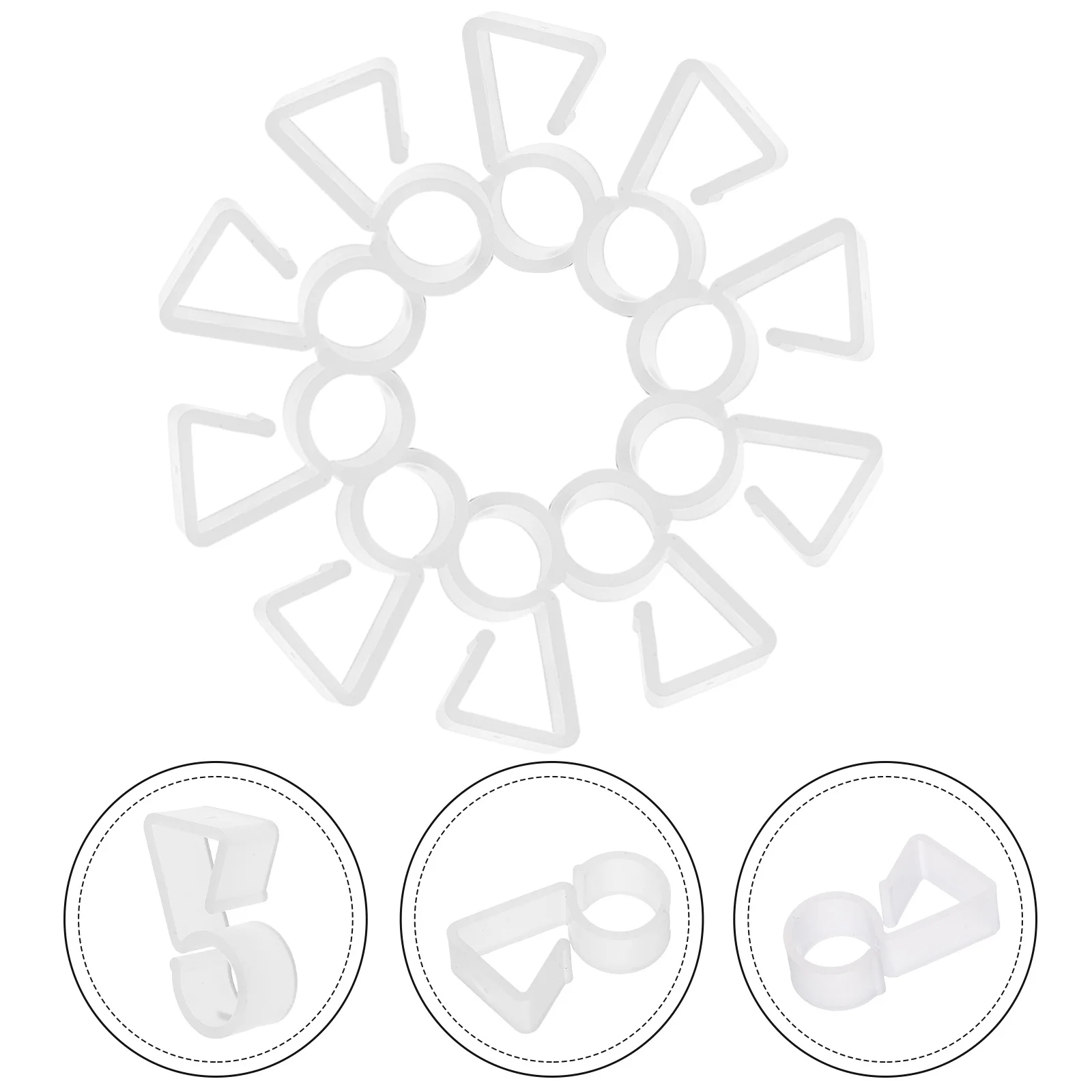 

100Pcs Decorative Light Hangers Plastic Unique Hooks for Pendant Lamps Easy Install Weather Resistant Home Holiday Party