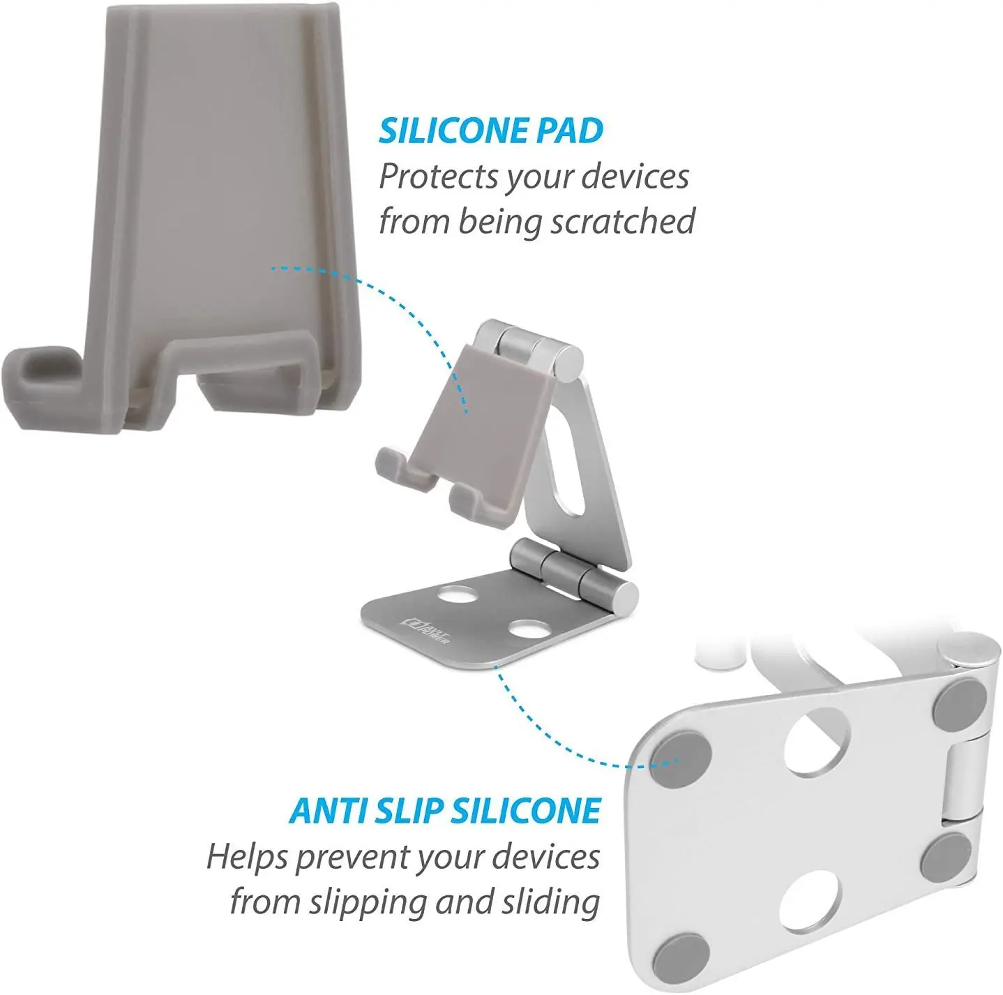 견고한 알루미늄 접이식 다각도 휴대폰 거치대, 책상 및 태블릿 스탠드, 휴대용 조절 가능, 애플 호환