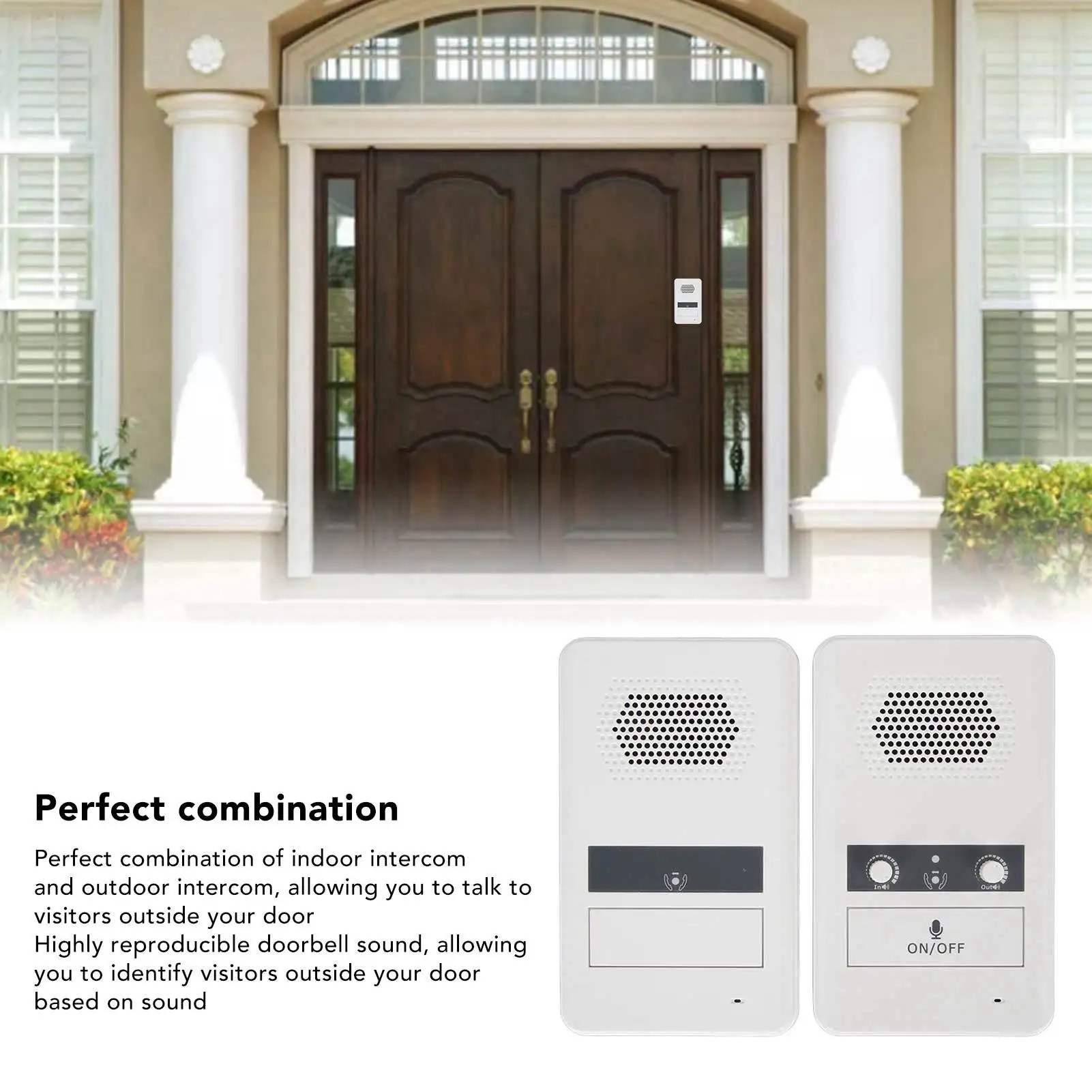 Window Speaker Intercom Dual Way Counter Intercom Premium Speaker Sensitive Mic 3W Power Window Intercom System for Bank White