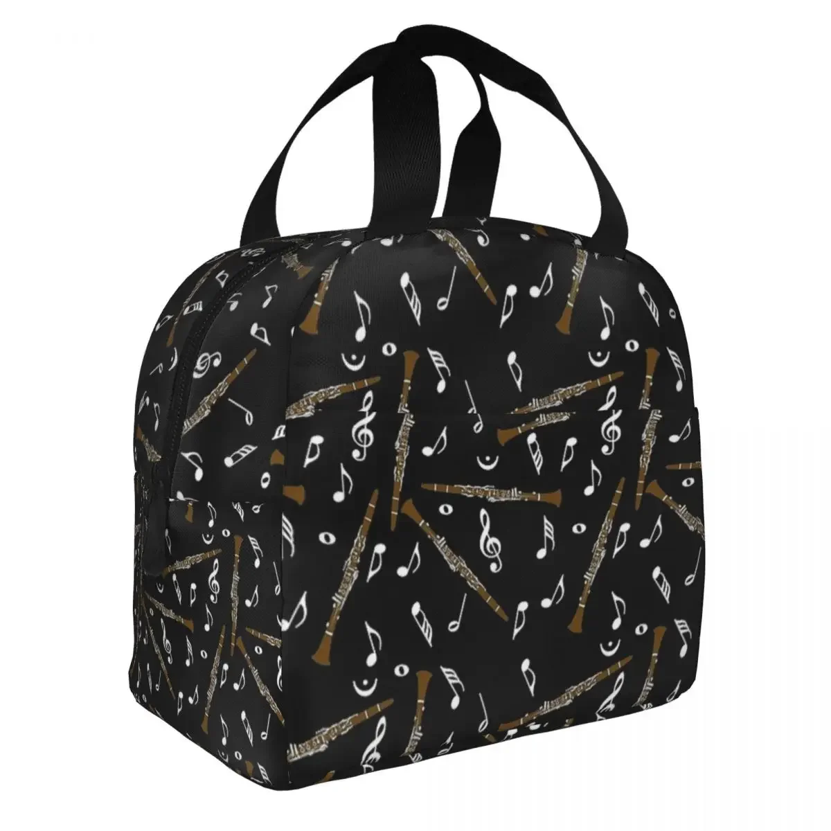 Clarinet Music Notes Insulated Lunch Bag Large Meal Container Cooler Bag Lunch Box Tote School Travel Men Women