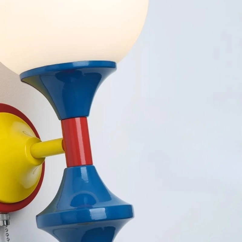 ممفيس مصابيح الحائط الملونة غرفة المعيشة حائط الخلفية الممر غرفة نوم الأطفال فندق الديكور الشمعدانات الداخلية الإنارة #6