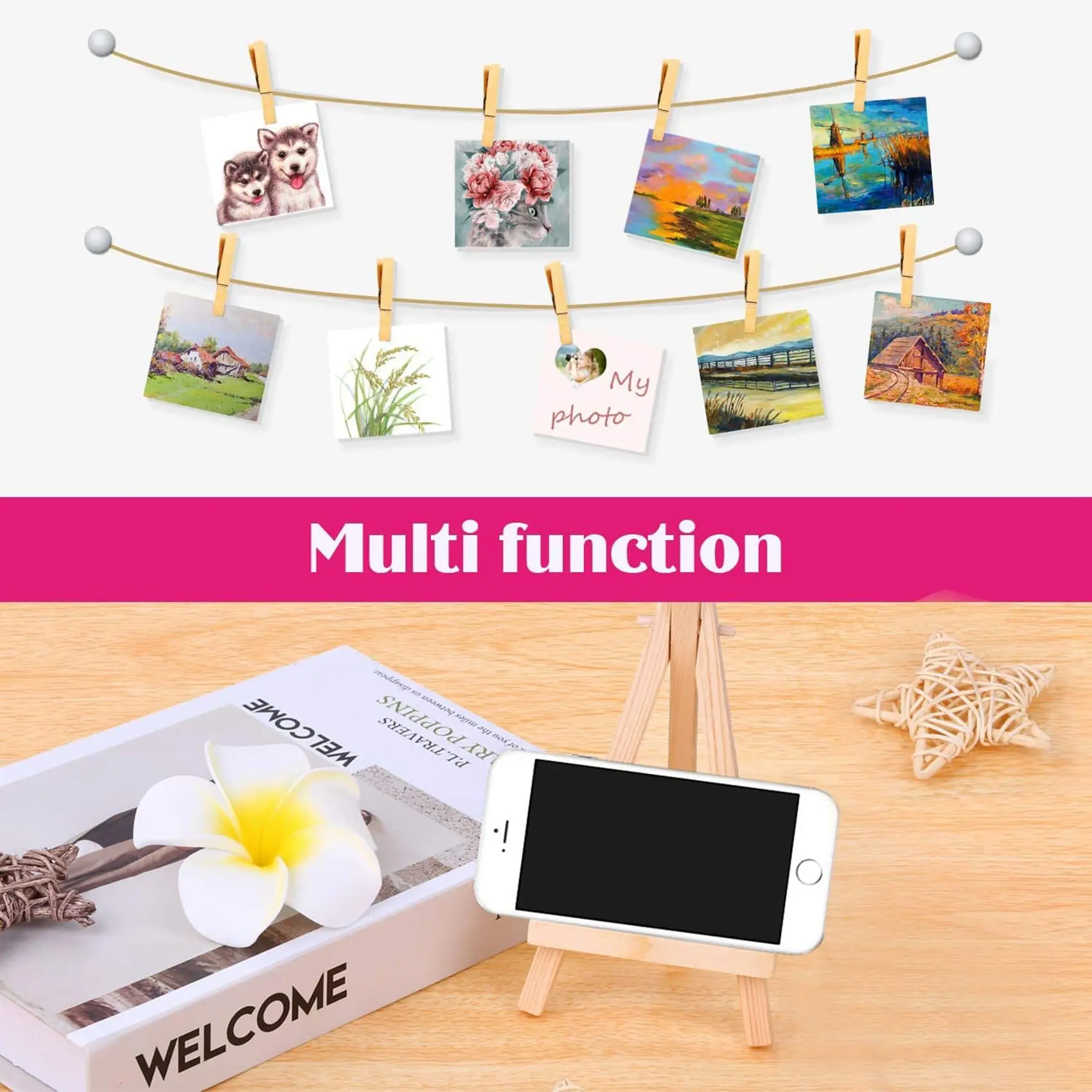 40Pcs Mini Canvas Drawing Board With Easel, Painting Canvas Panel, Suitable For Art Painting Party Supplies-Y18A