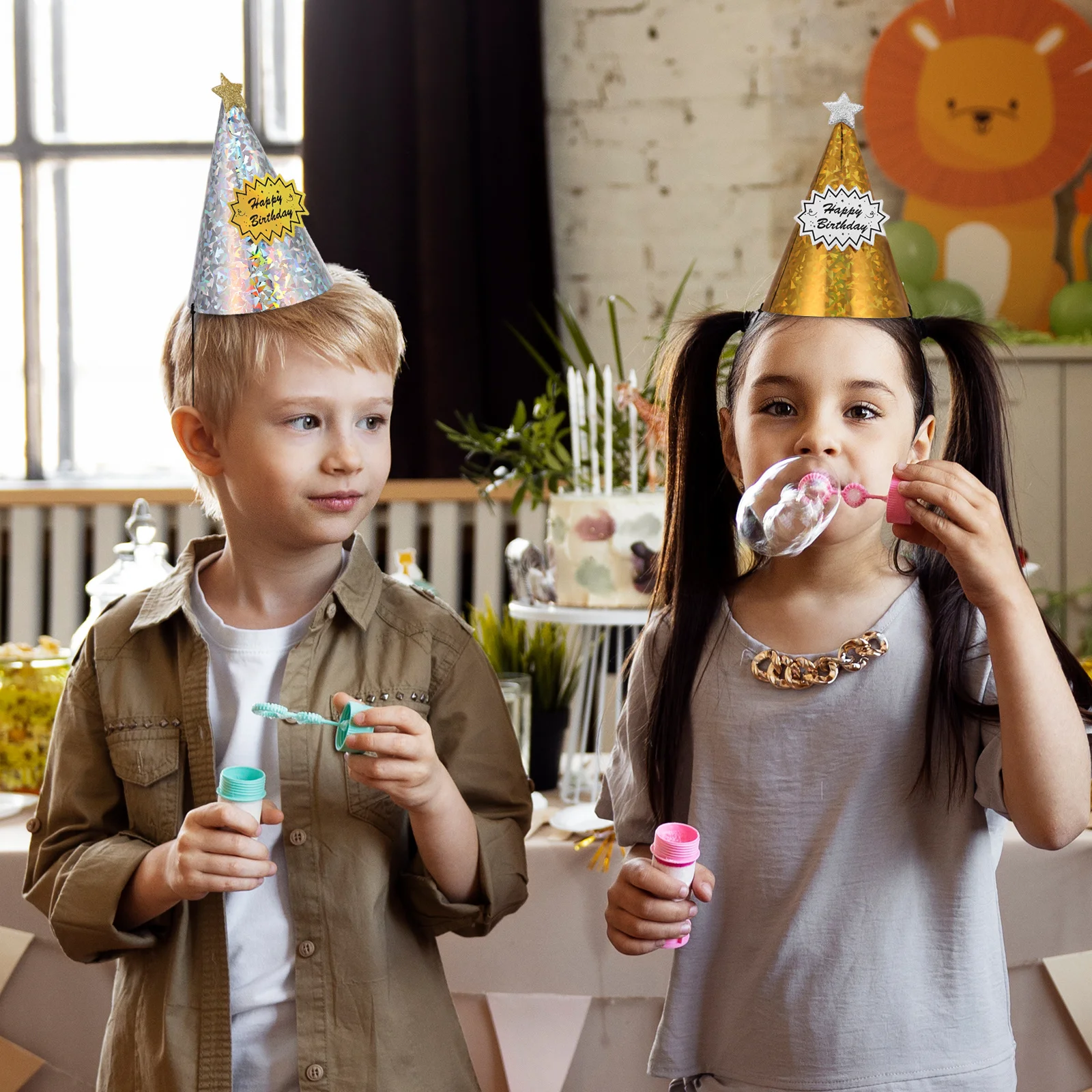 

20Pcs Kids Birthday Hats Paper Party Headwear Star Shape Lightweight Safe Gentle Festive Accessories Children Birthday Hats