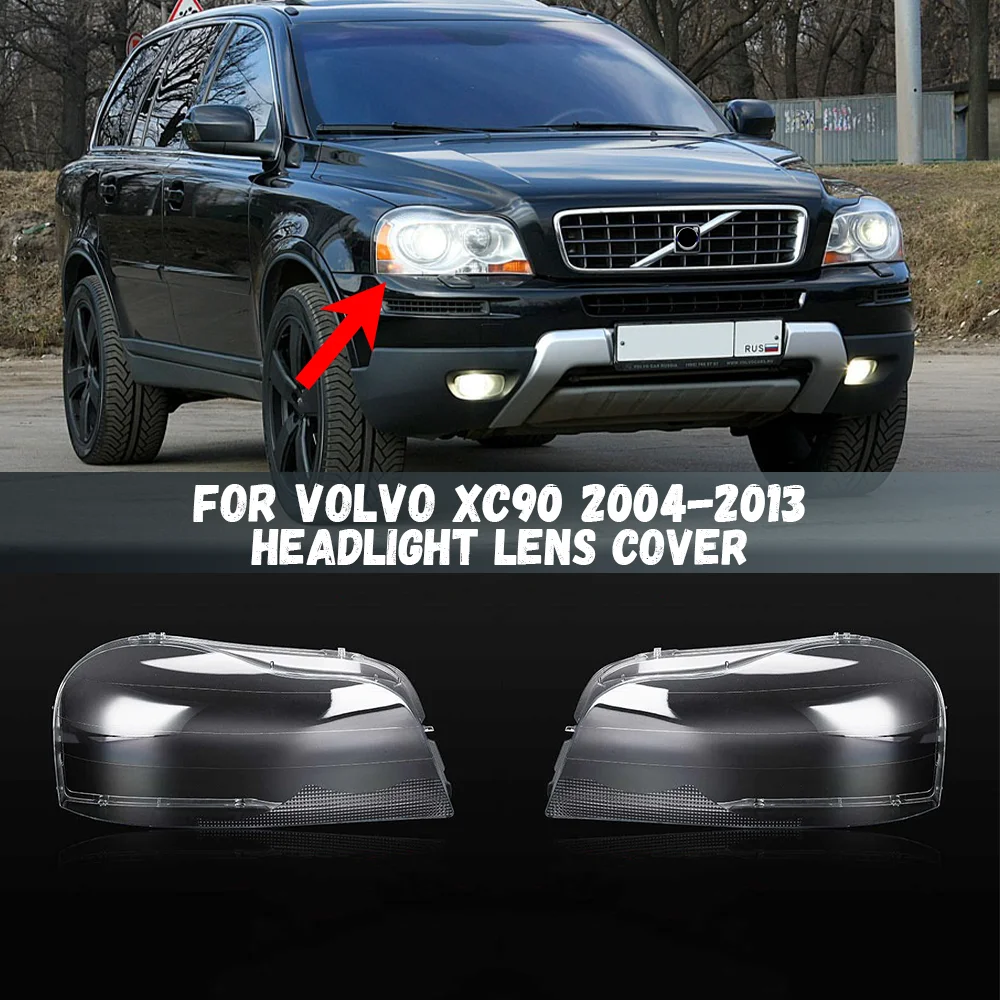 

Car Front Headlight Headlamp Lens Cover Transparent Lampshades Lamp Shell Cap For Volvo XC90 2004-2013 Car Accessories