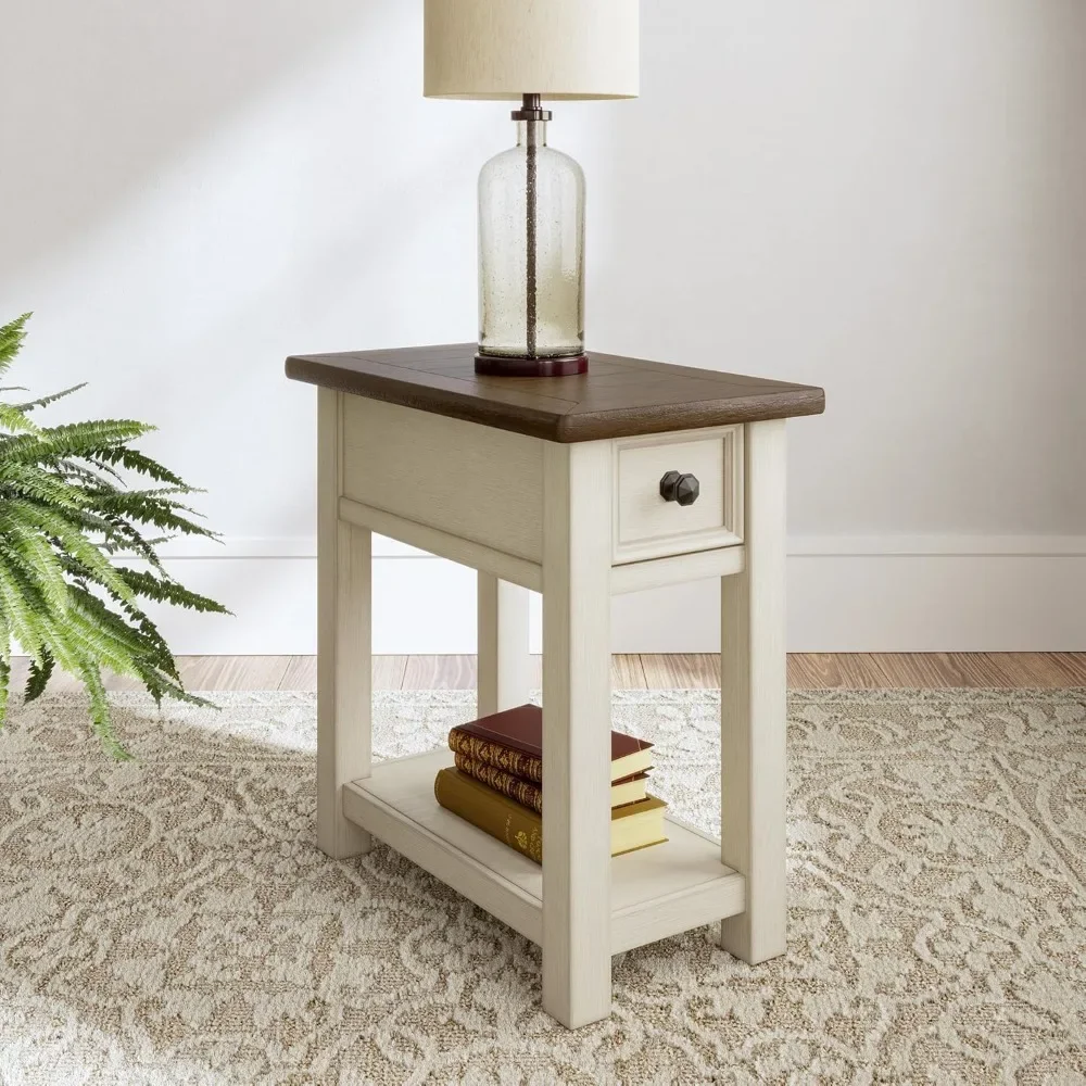 

Bolanburg Farmhouse Chair Side End Table, Light Brown & Whitewash