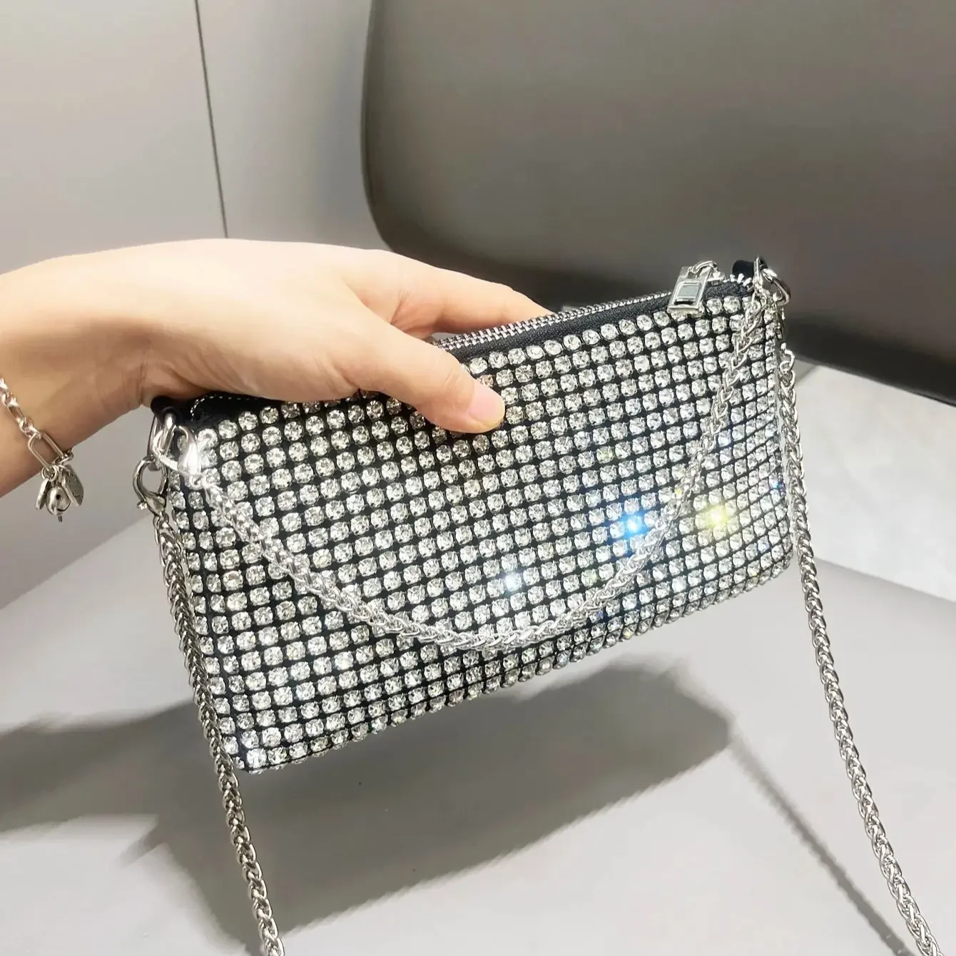 

Luxury Designer Rhinestones Clutch Purse Bag for women handle bag Shoulder Bag Purse