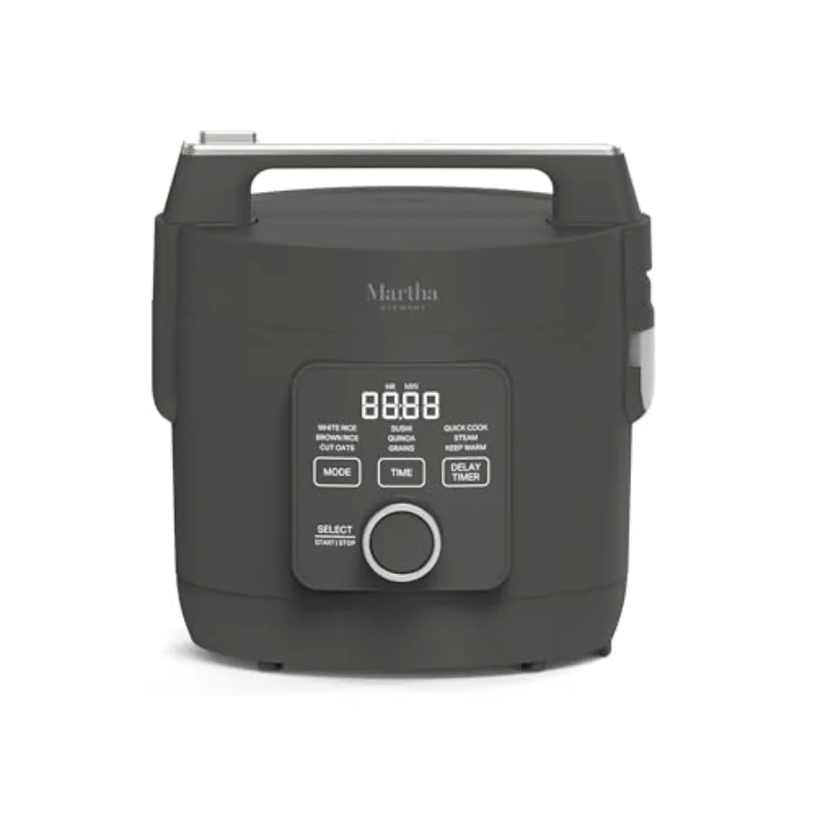 

Rice Cooker 4 Cup Uncooked / 8 Cup (Cooked) Ceramic Non-Stick Removable Pot Keep Warm Measure Markings Steam Basket Brown and S