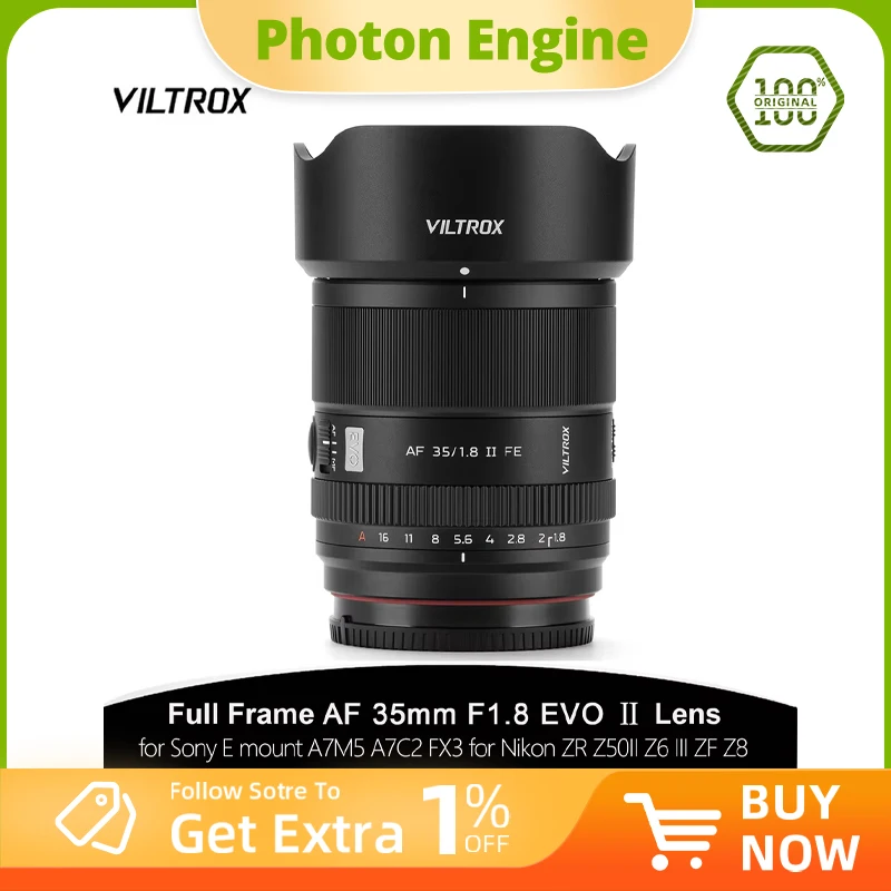Viltrox AF 35MM F1.8 EVO II APO Full Frame Lens for Sony E A7C2 A7CR A1 A7M4 A7M5 FX3 for Nikon Z ZR Z50 II Z6 III ZF Z8