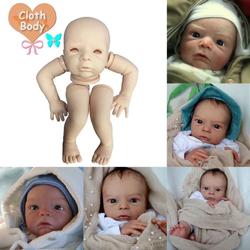 

19Inch Niclas Reborn Doll Kit Real Soft Touch Unfinished Unfinished Doll Parts with Body and Eyes Blank Doll Kit