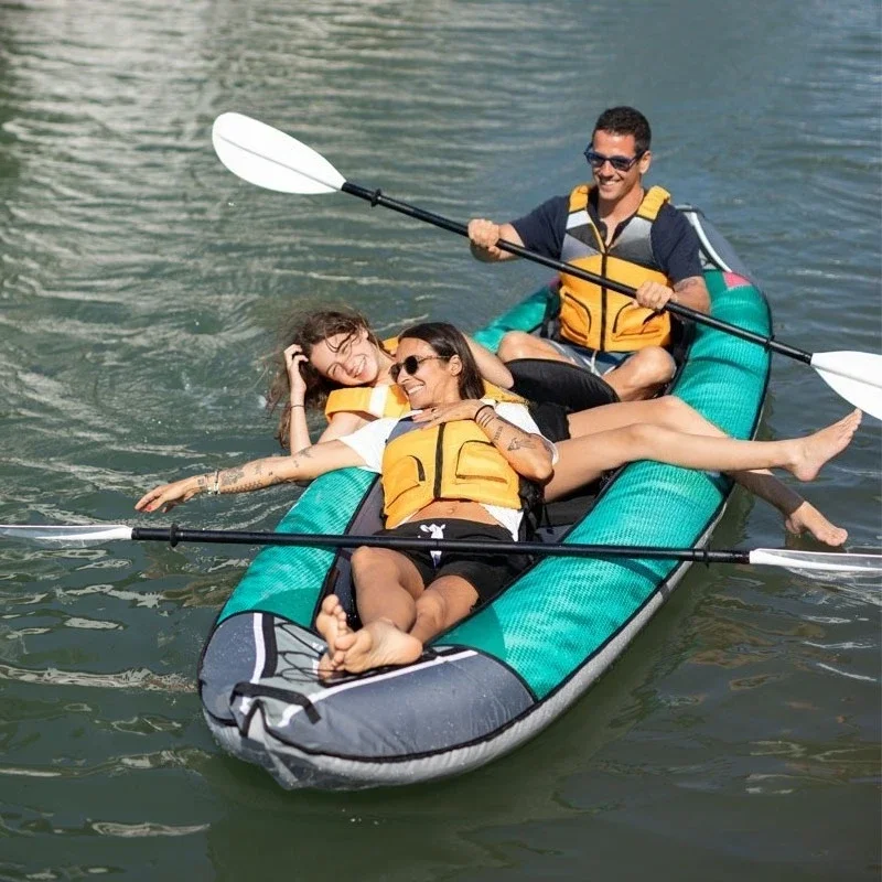 Triple Canoe Kayak Inflatable Boat Waterproof Polyester