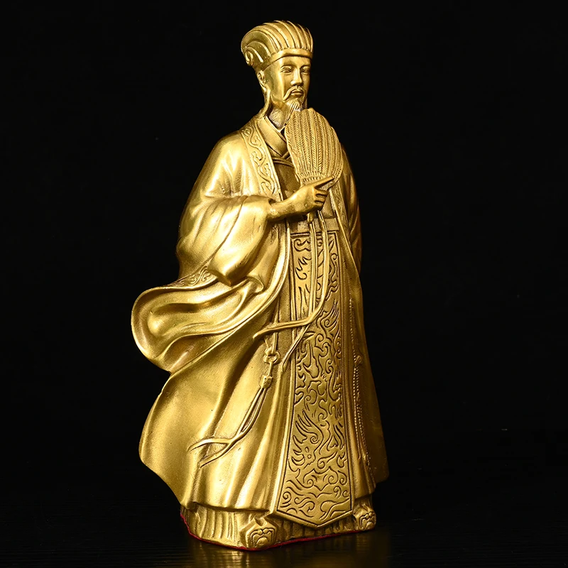 Brass Zhuge Liang Zhuge immortal statue Military strategists of the Three Kingdoms Worship Hall Town house