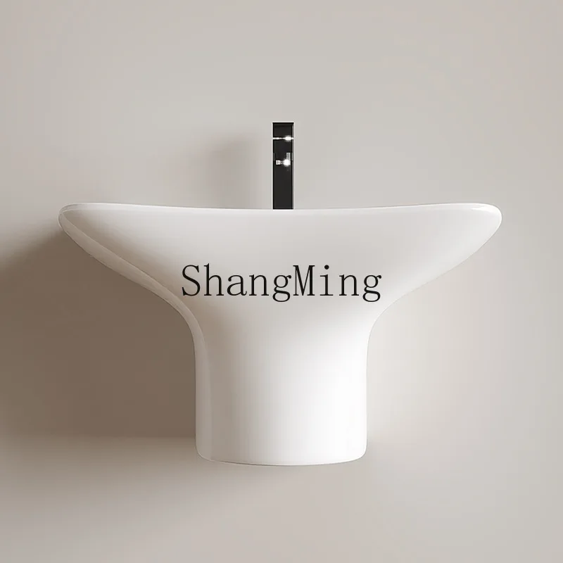 

CL Bathroom Wall-Mounted Wash Basin Ceramic Bathroom Household Dormitory Countertop Integrated Wash Basin