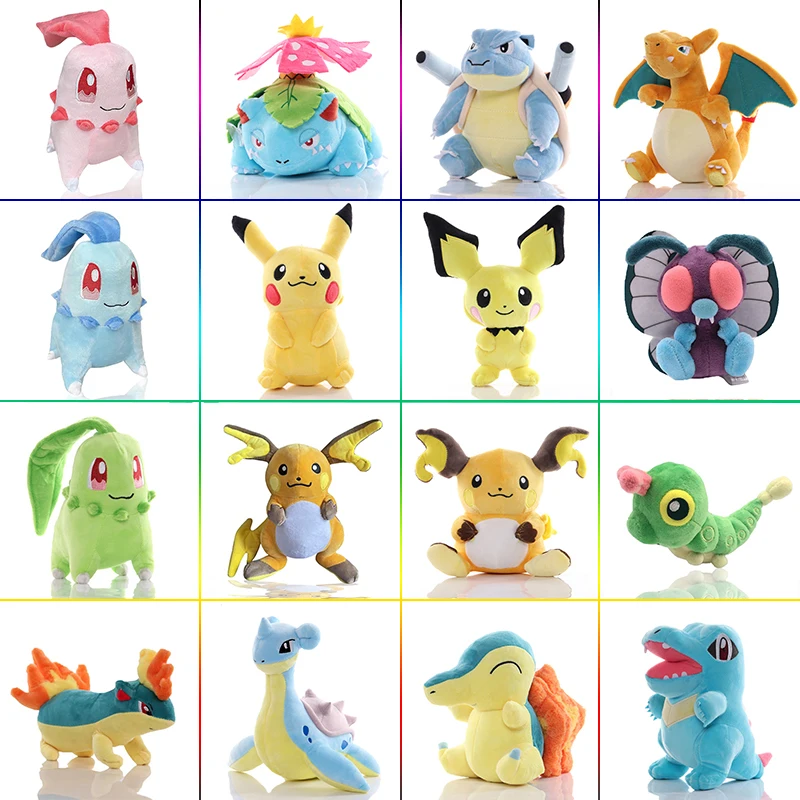 

20cm Cute Pikachu Raichu Doll Anime Pokemon Venusaur Butterfree Pichu Plush Toy Pokémon Caterpie Plushie Kids Christmas Gifts