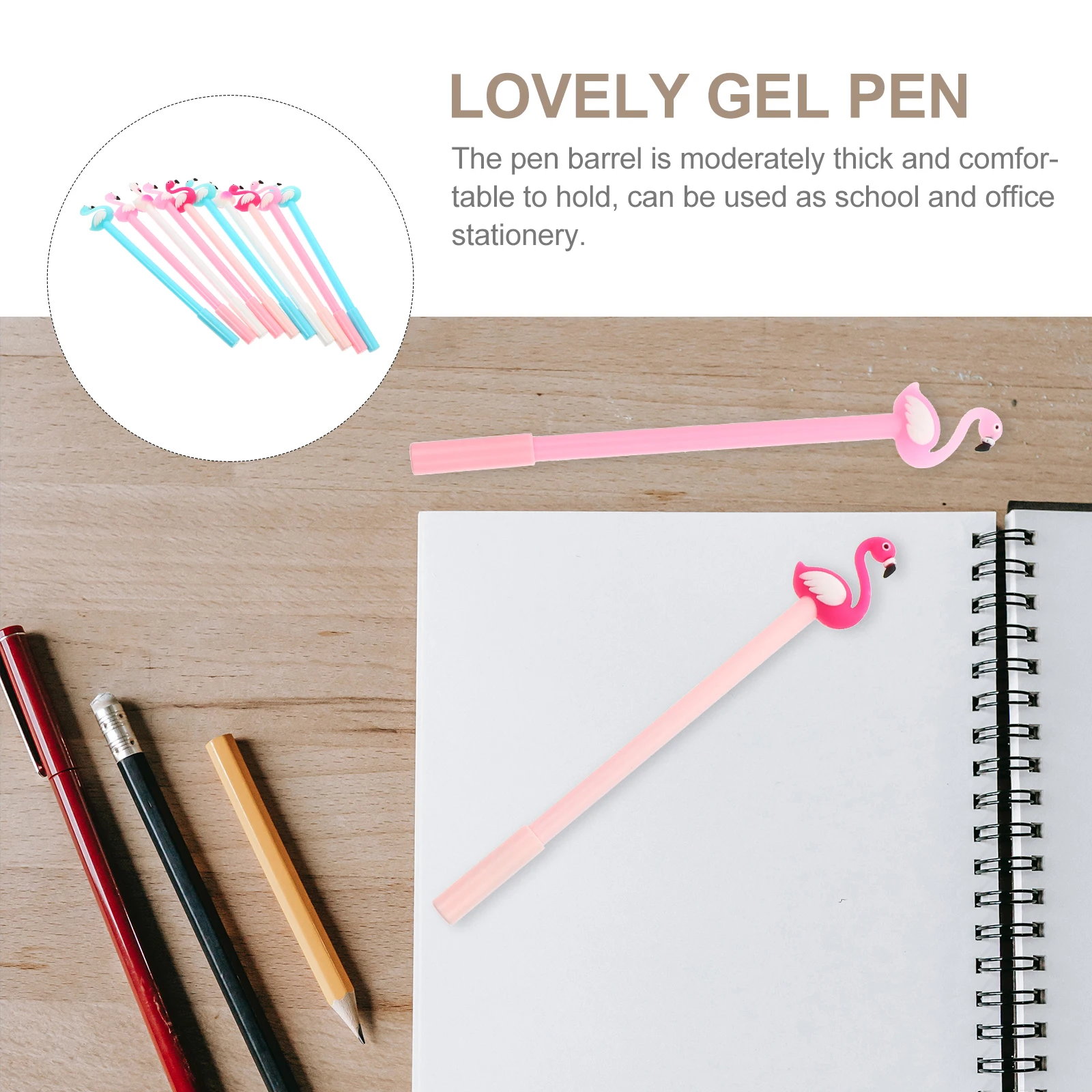 

10pcs Carbon Pen Swan Design Gel Ink Roller Ball Pen Comfortable Grip For School Office Stationery Gift (0.5Mm)