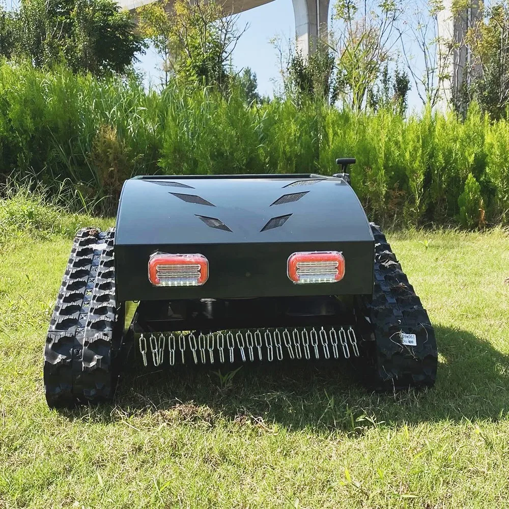 Gas Powered Lawn Mower Delivering Strong Performance Across Varied Terrain With Adjustable Cutting Heights and Remote Operation