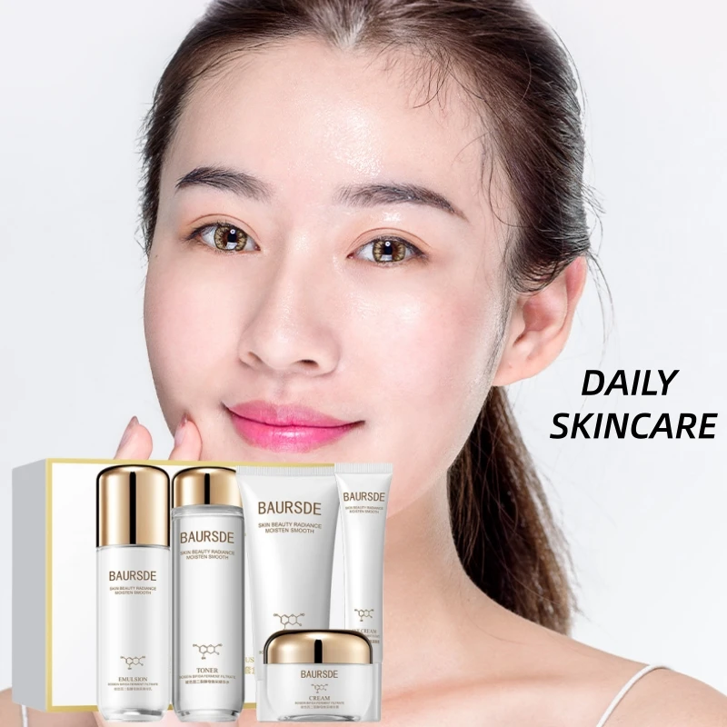 Set de Cinco Productos para el Cuidado de la Piel con Retinol y Bosein, Incluye Bálsamo Limpiador, Agua Esencial, Crema para Ojos, Loción Esencial y Crema Esencial, Contiene Ingredientes Amigables con la Piel como Bosein, Niacinamida, Extracto de Centella Asiática, etc. Con una textura suave y refrescante, deja la piel hidratada y radiante, dejando una piel clara y flexible, perfecto para el cuidado diario de la piel, el cuidado facial y como regalo recomendado, presentado en una caja de regalo.