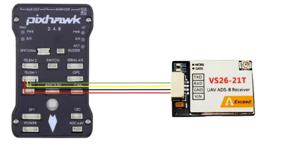 ADS-B receiving module UAV ADSB VS26-21T FOR MavLink replaces for Aerobits TT-SC1 flight control GH1.25-4P 1090MHz Module