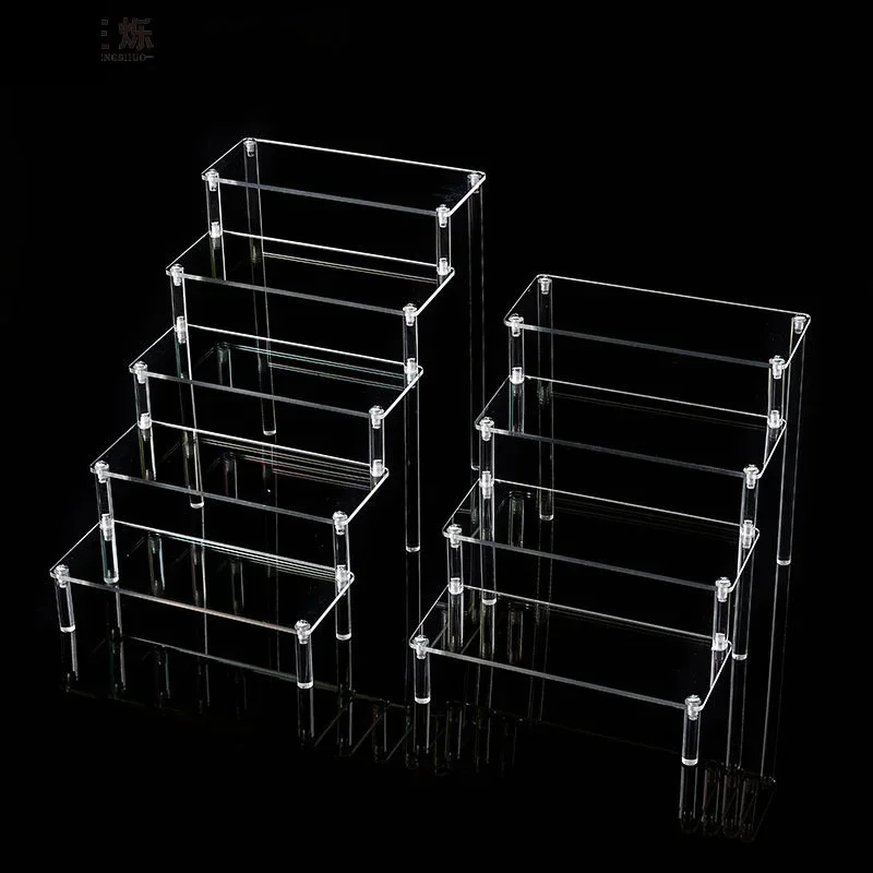 Acrylic Display Stand Ransparent Ladder Shelf Hand-made Figure Toy Animation Car Model Blind Box Perfume Storage Model Stand