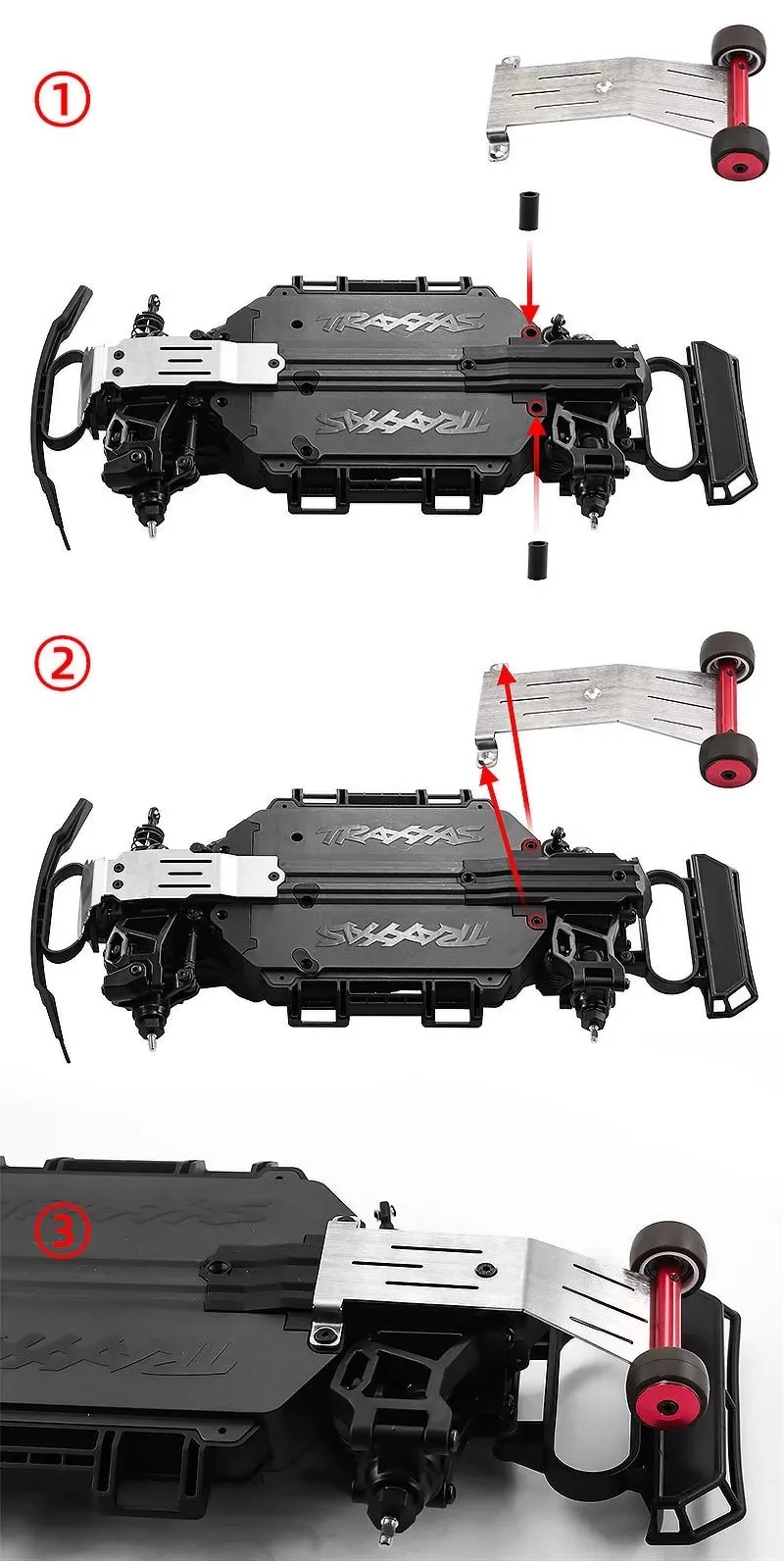 メタルウィーリーバー TRAXXAS ミニスラッシュ 4X4 108164-1 用、RC カー転倒防止、アルミニウム合金アップグレードパーツ