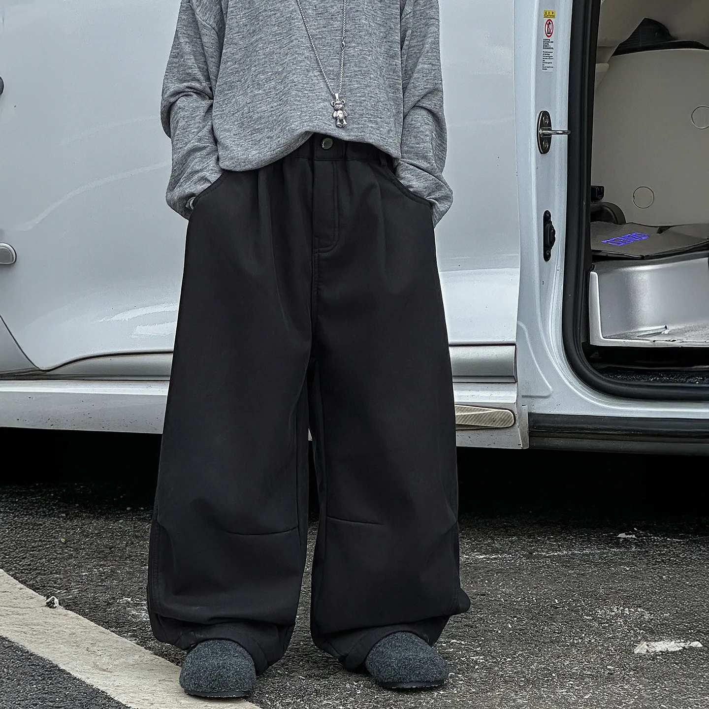 الأطفال ملابس الاطفال الصوف فضفاض تنوعا السراويل 2025 جديد الخريف الشتاء موضة سميكة الدافئة بلون سراويل تقليدية #6