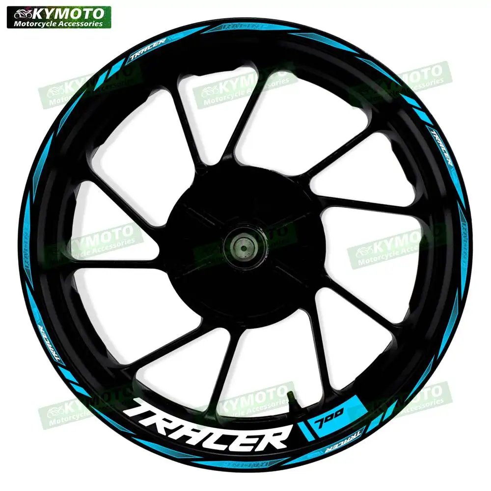 For TRACER700 TRACER 700 Motorcycle 17 Inch Front And Rear Racing Wheel Stickers Car Reflective Motorbike Hub Tape Sticker