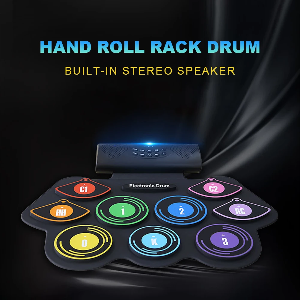

Roll Up Drum Practice Pad Portable Electronic Roll Up Drum Pad Set with Drumsticks Sustain Pedal for Kids Beginners