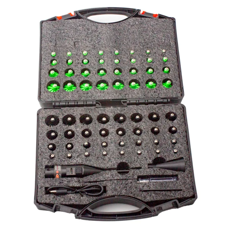 Tactical Red Green Bore Sight Kit with 64 Adapters fit 0.17 to 12GA Caliber - view 4