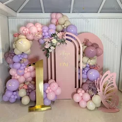 131/181pcs Roze Paars en Roze Ballonnen Slinger Boog Kit Beige Naakt Lavendel Ballon Baby Douche Bruiloft Verjaardag decoratie