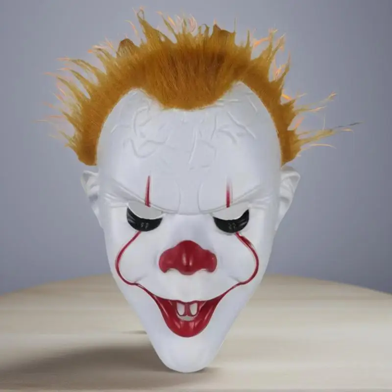 1 قطعة الشعر الأصفر الشر شيطان مهرج اللاتكس خوذة الرعب جوكر Pennywise قناع ل تأثيري هالوين زي حفلة الدعامة