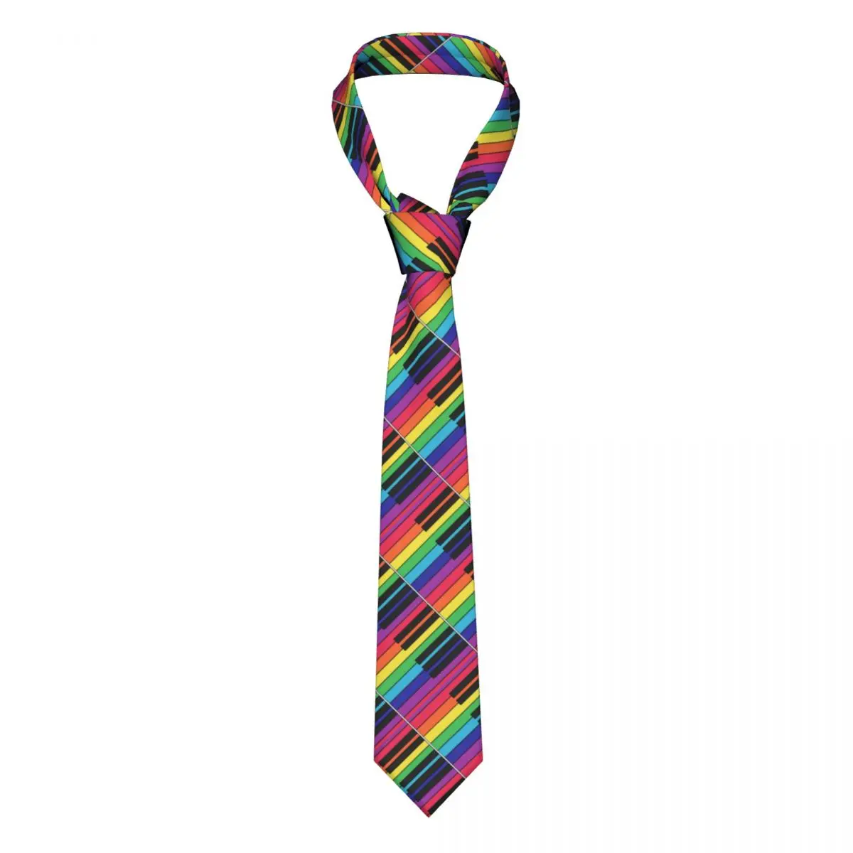 

Fashion Rainbow Piano Key Tie for Office Personalized Mens Musician Pianist Gift Necktie