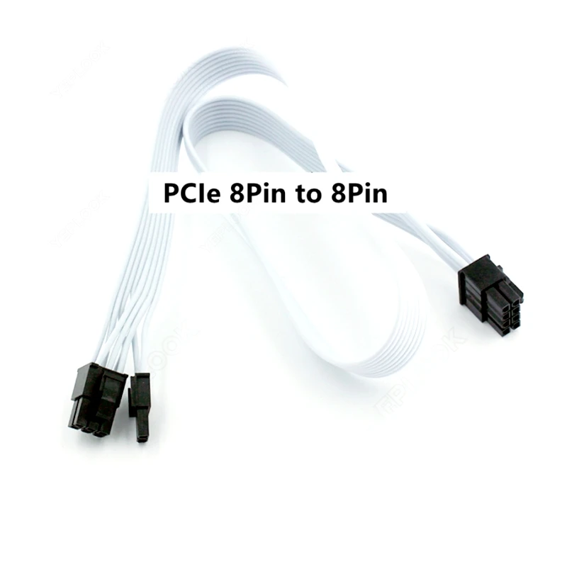 

White PCIe 8Pin 6+2Pin Graphic Card GPU Power Cable for Seasonic PRIME SnowSilent 750W Titanium/ 650W Platinum/ 550W Gold Power