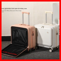 Front Opening Travel Suitcase Universal Wheel Rolling Luggage Bag Men and Women Lightweight Boarding Trolley Case18 20 Inch