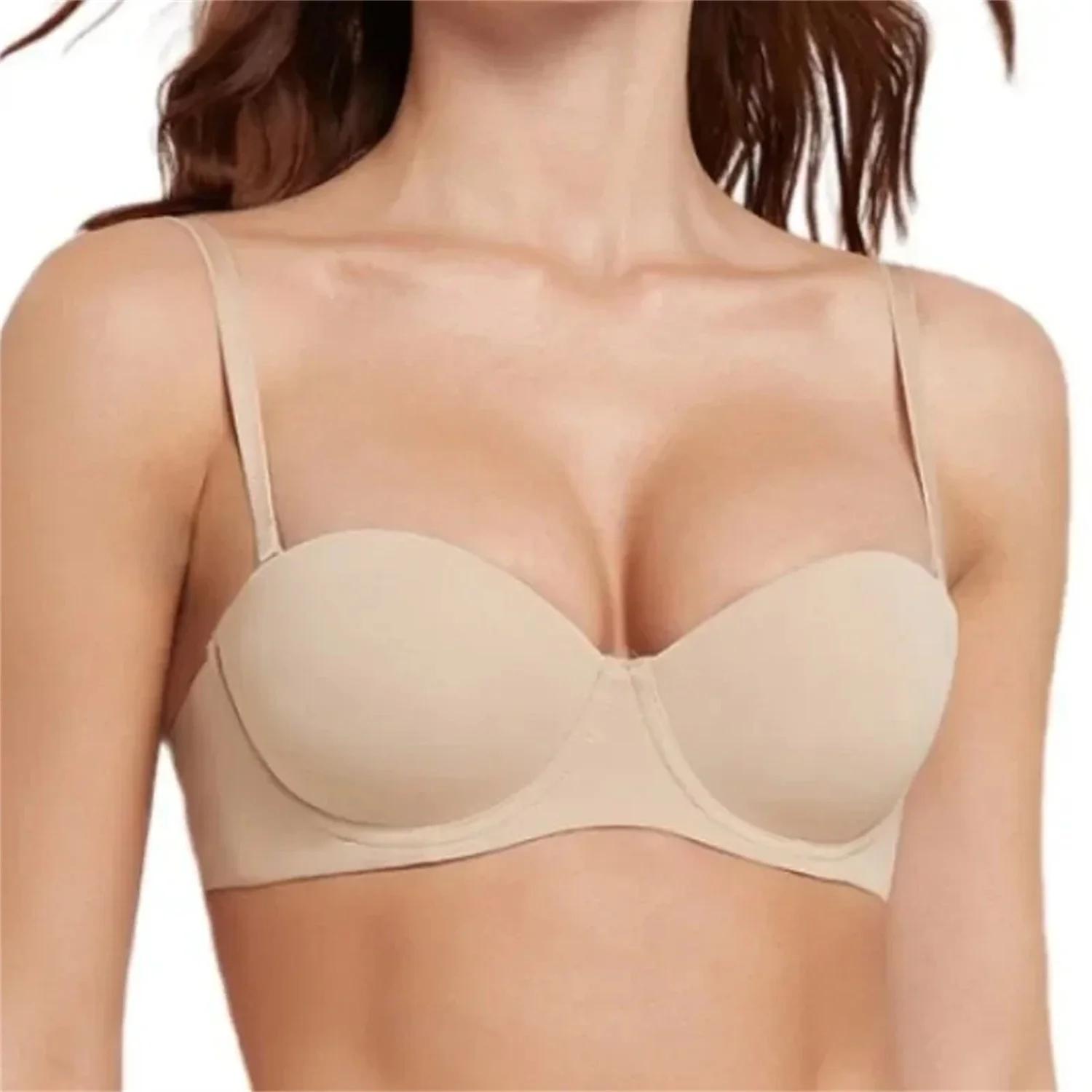 Soft underwear push up bra ladies seamless bra 3/4 cup sexy with steel ring non-adjustable push up comfort invisible bra