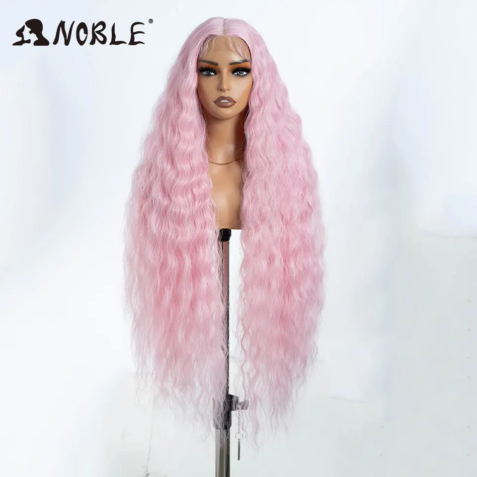 Edle Cosplay-Synthetik-Perücken mit Spitze für schwarze Frauen, langes lockiges Haar, 42 Zoll, Cosplay-Perücke mit blondem Ombré-Effekt und Spitze vorne, synthetische Perücke mit Spitze. – Detail 16