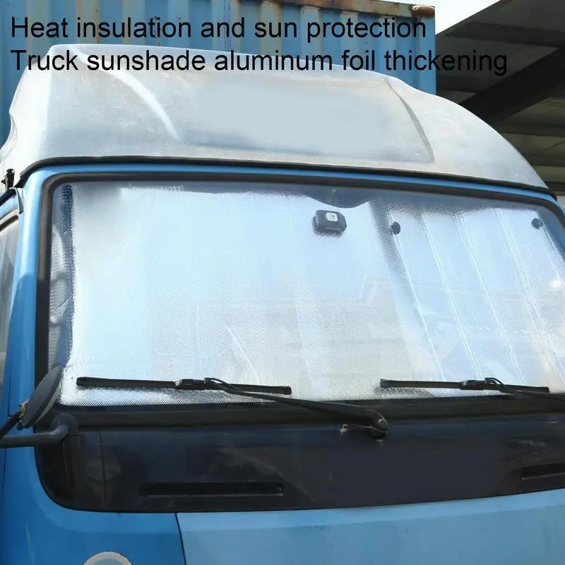 220x70CM Auto Truck Front Window Cover Suction Cup Foldable Car Sunshade Windshield Cover Sun And Heat Protector For Truck