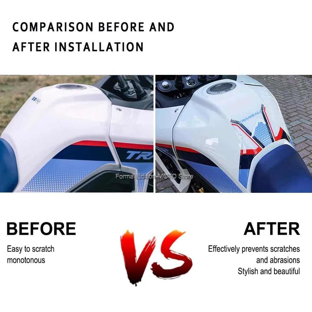 3D Resin Sticker Waterproof Scratch-Resistant Motorcycle Tank Pad Protective Sticker for Honda XL750 Transalp 2023