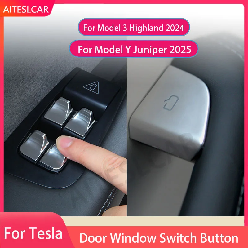 

Car Door Open Button Sticker For Tesla Model 3 Highland / Model Y Juniper Door Window Switch Button Decoration Patch Accessories